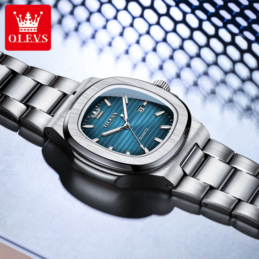 Luxury Watch Name - OLEVS นาฬิกาสุดหรูแบรนด์ Man นาฬิกากีฬากันน้ําวันที่นาฬิกาข้อมือผู้ชายคุณภาพสูง Square Dial