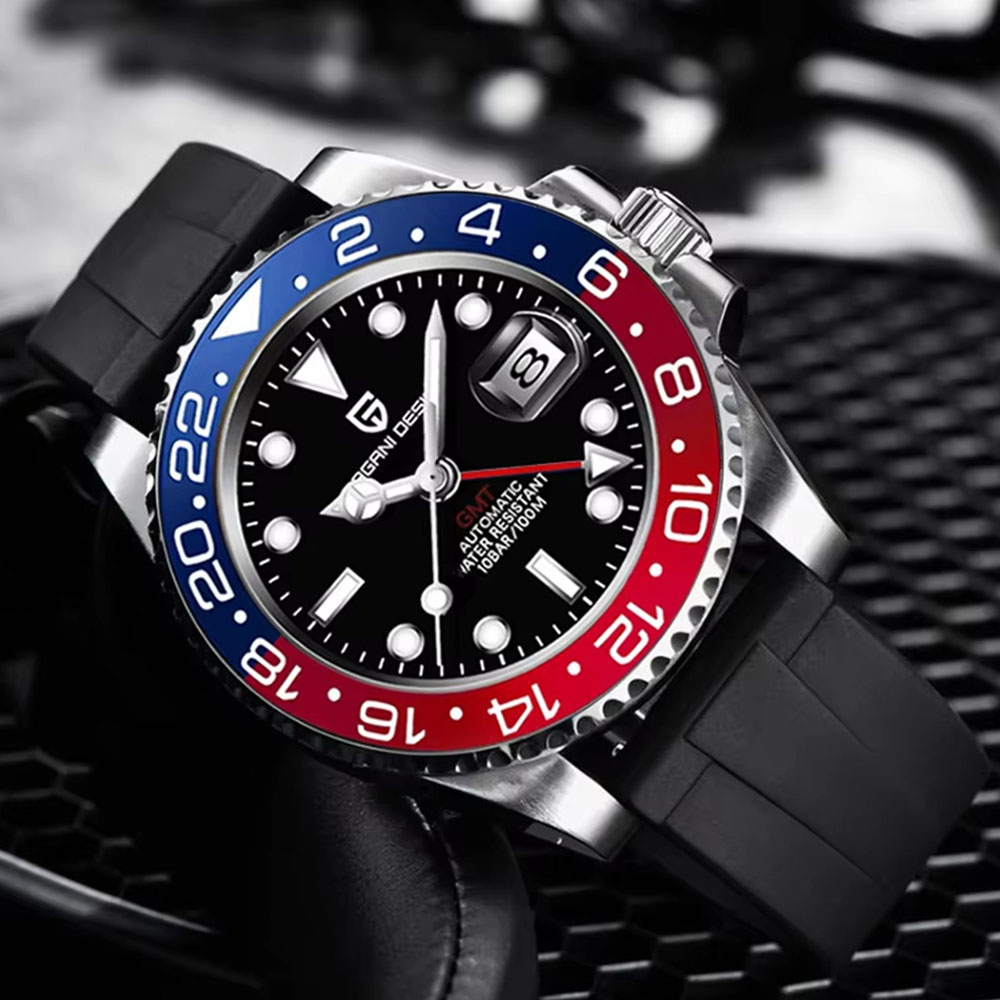 Luxury Watch La - 40 มม. PAGANI DESIGN GMT นาฬิกาผู้ชายคลาสสิกหรูหรานาฬิกาสแตนเลสกีฬานาฬิกากันน้ำอัตโนมัตินาฬิกาข้อมือ