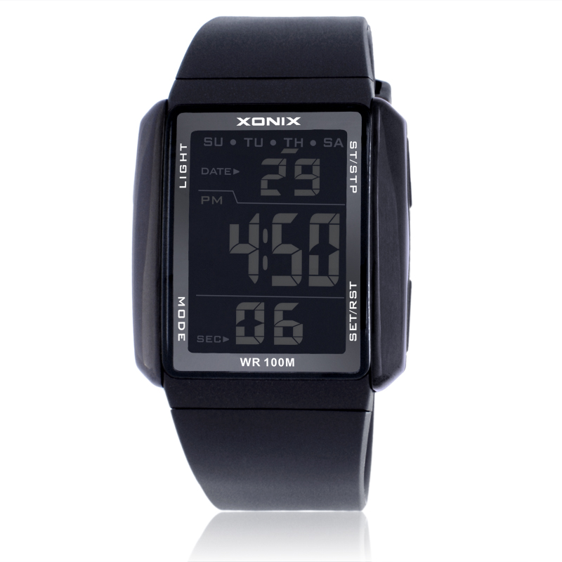 Perpetual Calendar Watch - XONIX ผู้หญิงกีฬานาฬิกากันน้ํา 100 M สนุกกลางแจ้งมัลติฟังก์ชั่สุภาพสตรีนาฬิกาดิจิตอลว่ายน้ํา LED