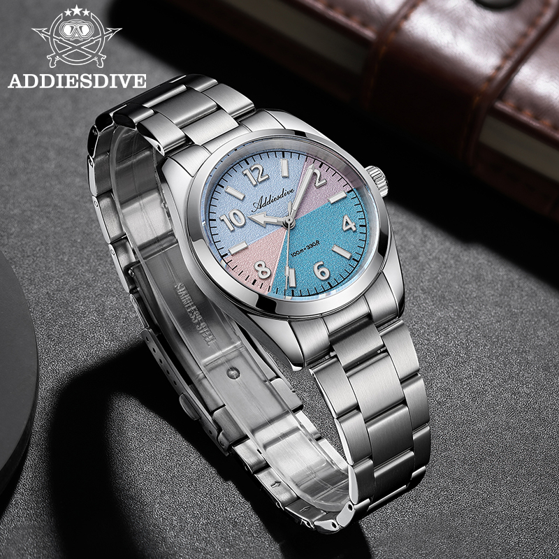 Luxury Watch All Brands - ADDIESDIVE นาฬิกาผู้ชายใหม่ 36 มม.แบรนด์ชั้นนำนาฬิกาข้อมือควอตซ์แซฟไฟร์ 316L สแตนเลส