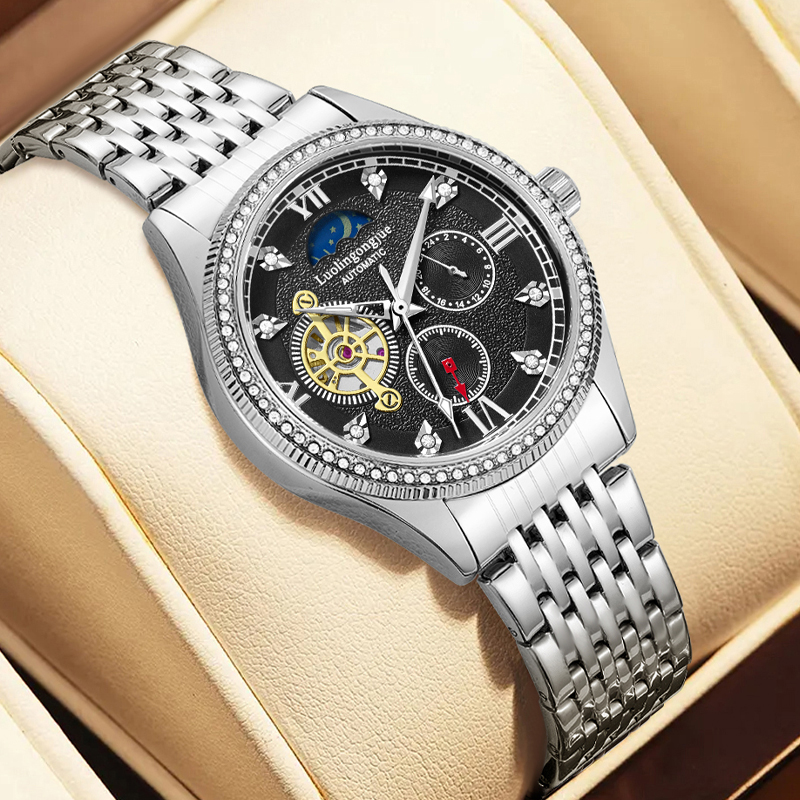 Luxury Watch Name Brands - นาฬิกาผู้ชายธุรกิจหรูระดับไฮเอนด์ นาฬิกาจักรกลอัตโนมัติเต็มรูปแบบ ดีไซน์แบบโปร่ง ทันสมัย ​​ลำลอง อเนกประสงค์