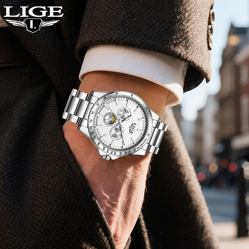 Luxury Watch Business - นาฬิกาข้อมือผู้ชาย LIGE แบรนด์ดัง หรูหรา ระบบควอตซ์ แฟชั่น