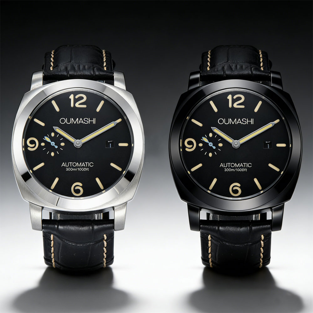 Perpetual Calendar Watch - 44 มม.นาฬิกาผู้ชาย ซีกัล ST2555 กลไกสแตนเลสสตีลนาฬิกากลไกอัตโนมัติความแข็งแกร่งกระจกมิเนอรัลสร้อยข้อมือหนัง