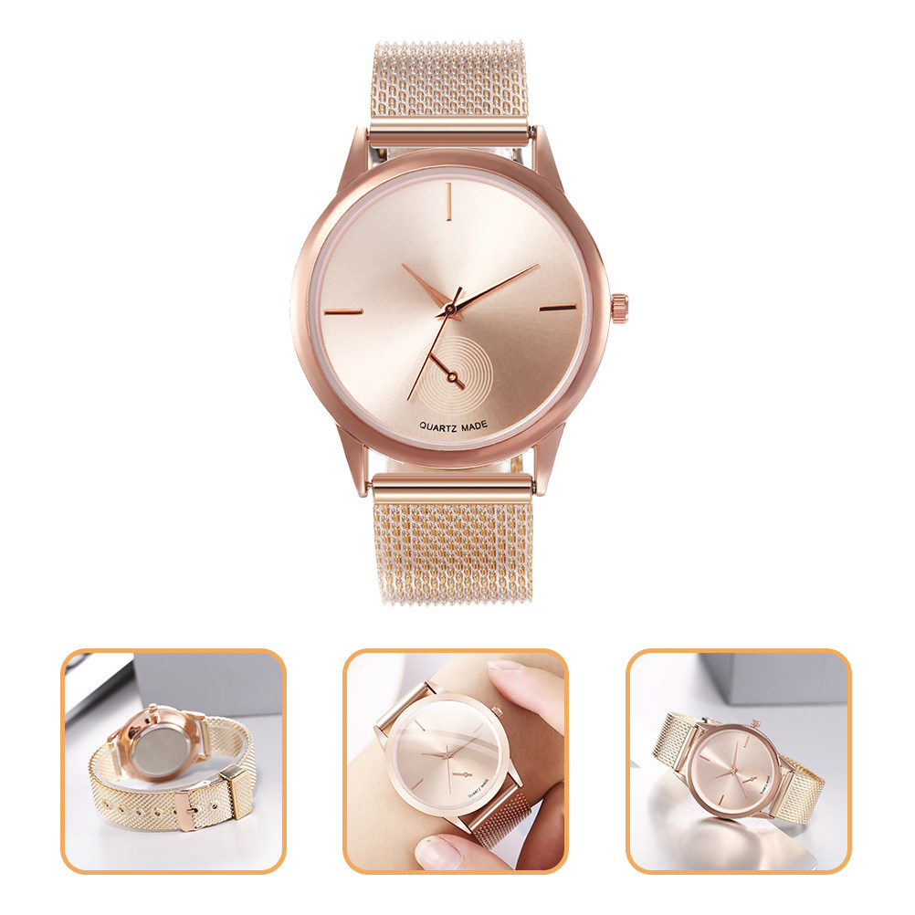 Luxury Watch Gift For Her - นาฬิกาควอตซ์แฟชั่นสำหรับผู้หญิง ตัวเรือนโลหะผสม สายปรับได้ ดีไซน์ทันสมัย เหมาะสำหรับใช้ในชีวิตประจำวัน ออฟฟิศ