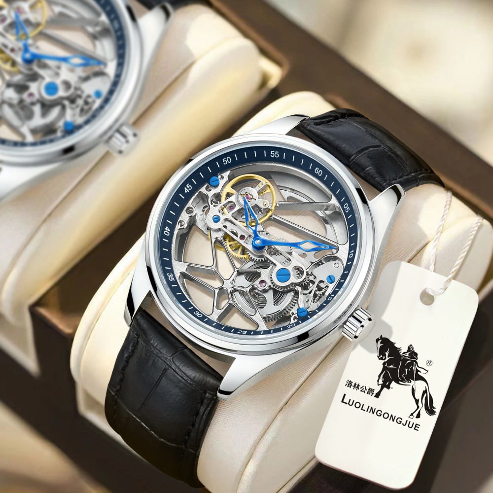 Luxury Watch Name Brands - นาฬิกาผู้ชายแบบกลวงสองด้านของแท้ใหม่ นาฬิกากลไกอัตโนมัติเต็มรูปแบบ นาฬิกาแบรนด์เนมอเนกประสงค์สำหรับธุรกิจหรูหราระดับไฮเอนด์ นาฬิกาแบรนด์เนมที่เป็นเอกลักษณ์เฉพาะตัว เครื่องประดับแฟชั่น ของขวัญที่ดีที่สุดสำหรับเขา
