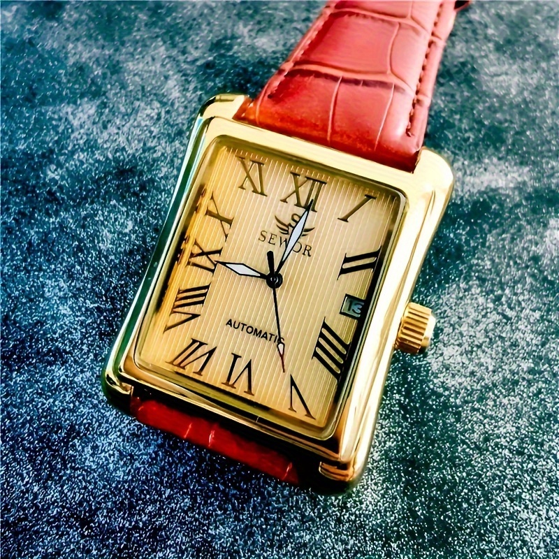 Luxury Watch Name Brands - นาฬิกาทรงสี่เหลี่ยมสไตล์พังก์สุดหรูสำหรับผู้ชาย นาฬิกาจักรกลดีไซน์โปร่ง นาฬิกาข้อมือแบรนด์ดังที่มีสไตล์สำหรับธุรกิจลำลองที่ทันสมัย ​​ตัวเลือกแรกสำหรับของขวัญ ไม่ต้องใช้แบตเตอรี่