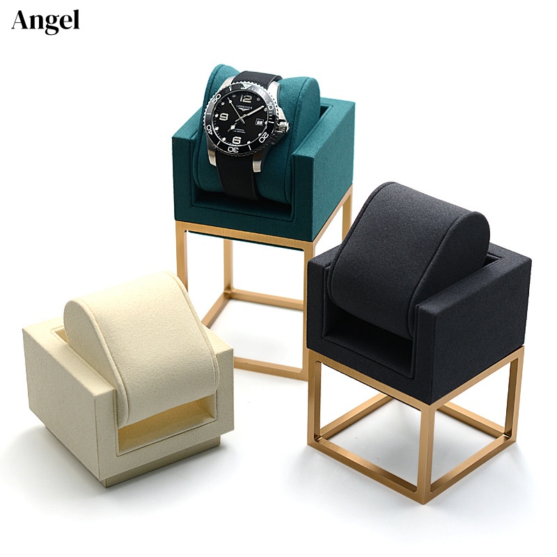 Luxury Watch Stand - แท่นวางนาฬิกาแบบมืออาชีพสำหรับหน้าต่างร้านค้า, ชั้นวางโลหะหลายระดับพร้อมสีเขียวเข้ม, ตู้โชว์เคาน์เตอร์สุดหรู