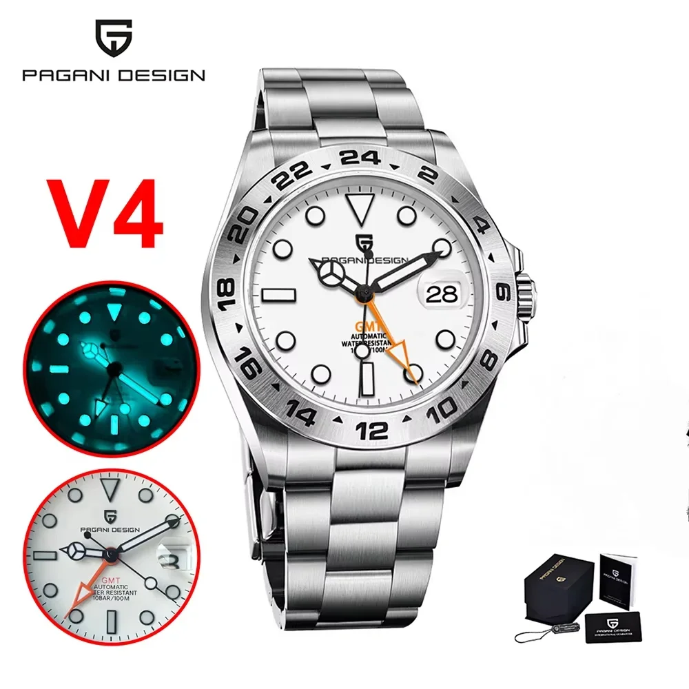 Luxury Watch La - PAGANI DESIGN DG5833 GMT นาฬิกากลไกอัตโนมัติผู้ชายกีฬาดำน้ำว่ายน้ำสแตนเลส 100