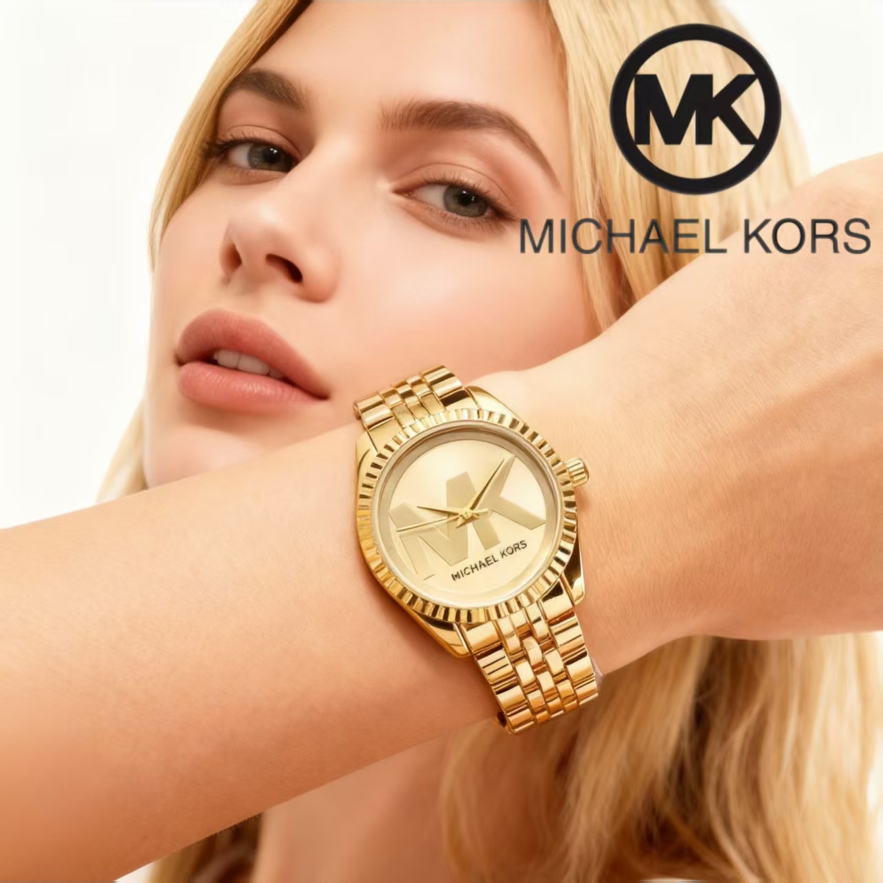 Luxury Watch Photography - นาฬิกาข้อมือผู้หญิง Michael Kors สีโรสโกลด์สุดหรู พร้อมกระเป๋า นาฬิกาควอตซ์