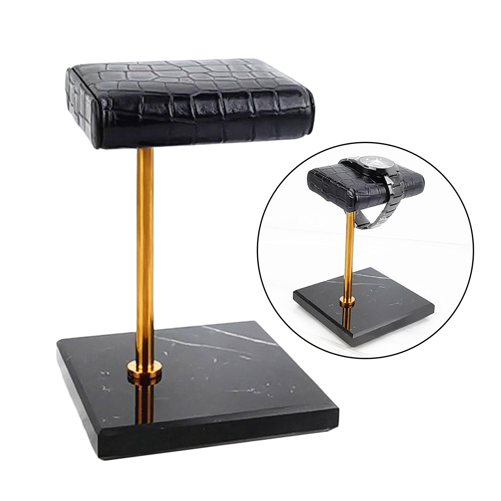 Luxury Watch Stand - แบบพกพา Marble & PU หนังนาฬิกายืนแสดงสำหรับนาฬิกาสร้อยข้อมือกำไลข้อมือตำแหน่งขาตั้ง Luxury