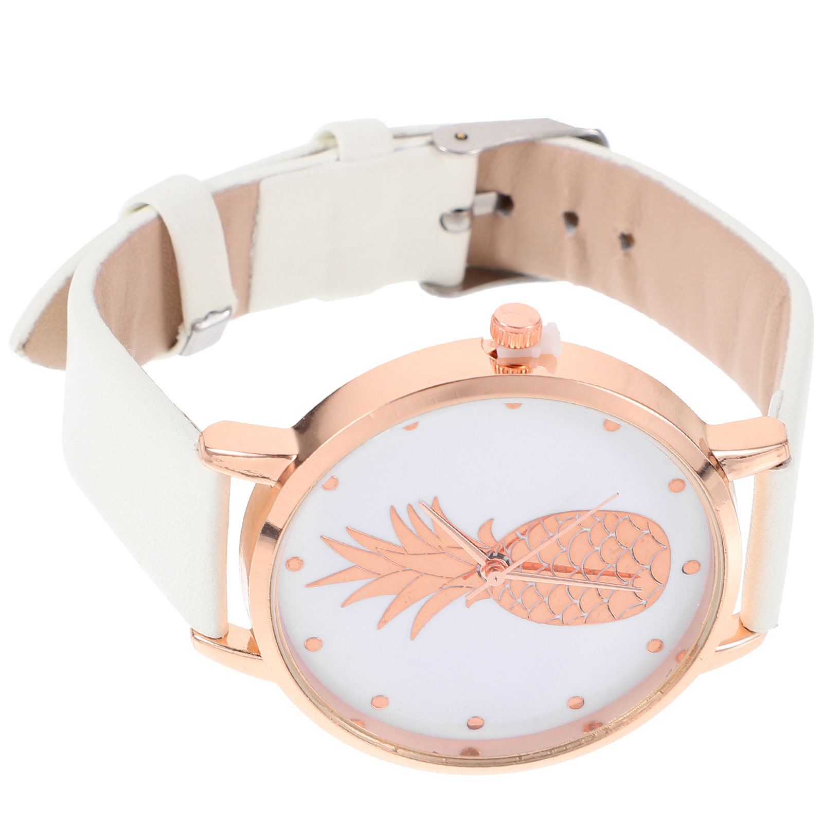 Luxury Watch Gift For Her - นาฬิกาควอตซ์ลำลองสำหรับผู้หญิง ลายสับปะรด ดีไซน์หรูหรา ดูสง่างาม สวมใส่สบาย เหมาะเป็นของขวัญวันเกิดหรือวันครบรอบสำหรับเธอ
