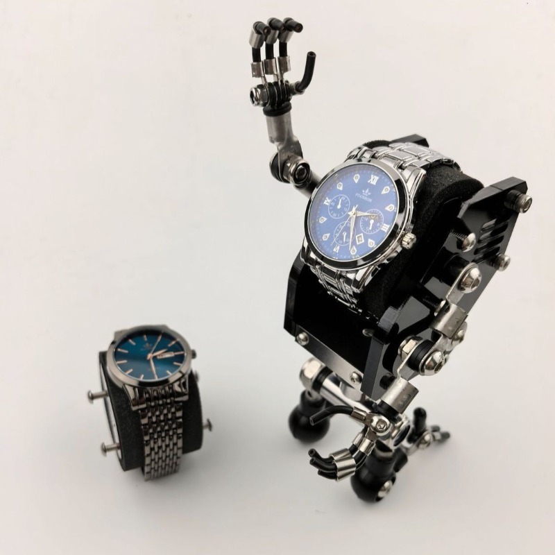 Luxury Watch Stand - ที่วางนาฬิกาหุ่นยนต์สุดสร้างสรรค์ ที่วางนาฬิกาข้อมือสุดหรูทันสมัย ที่วางนาฬิกาโลหะแบบปรับได้ ที่วางนาฬิกาตั้งโต๊ะ ที่เก็บนาฬิกา