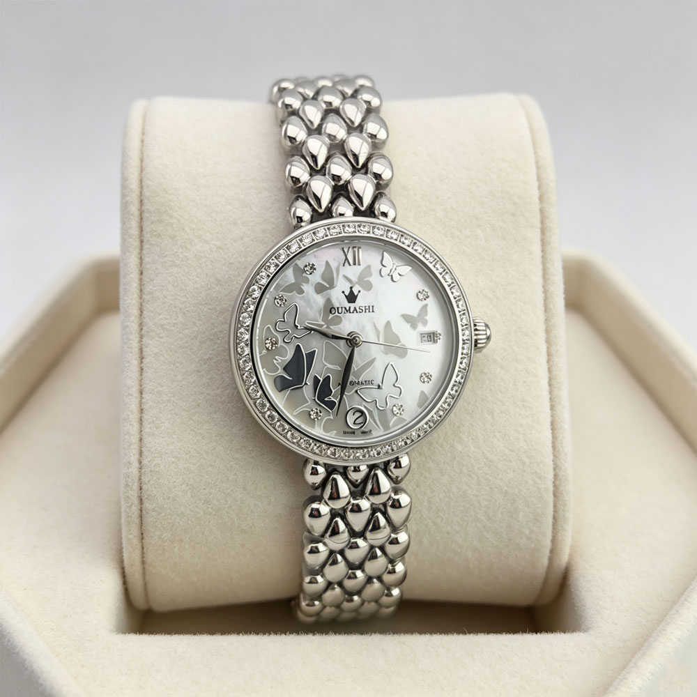 Luxury Watch Ladies - นาฬิกาข้อมือผู้หญิงสุดหรู พร้อมกลไกอัตโนมัติ Miyota 8215 หน้าปัดแสดงวันที่ตำแหน่ง 6
