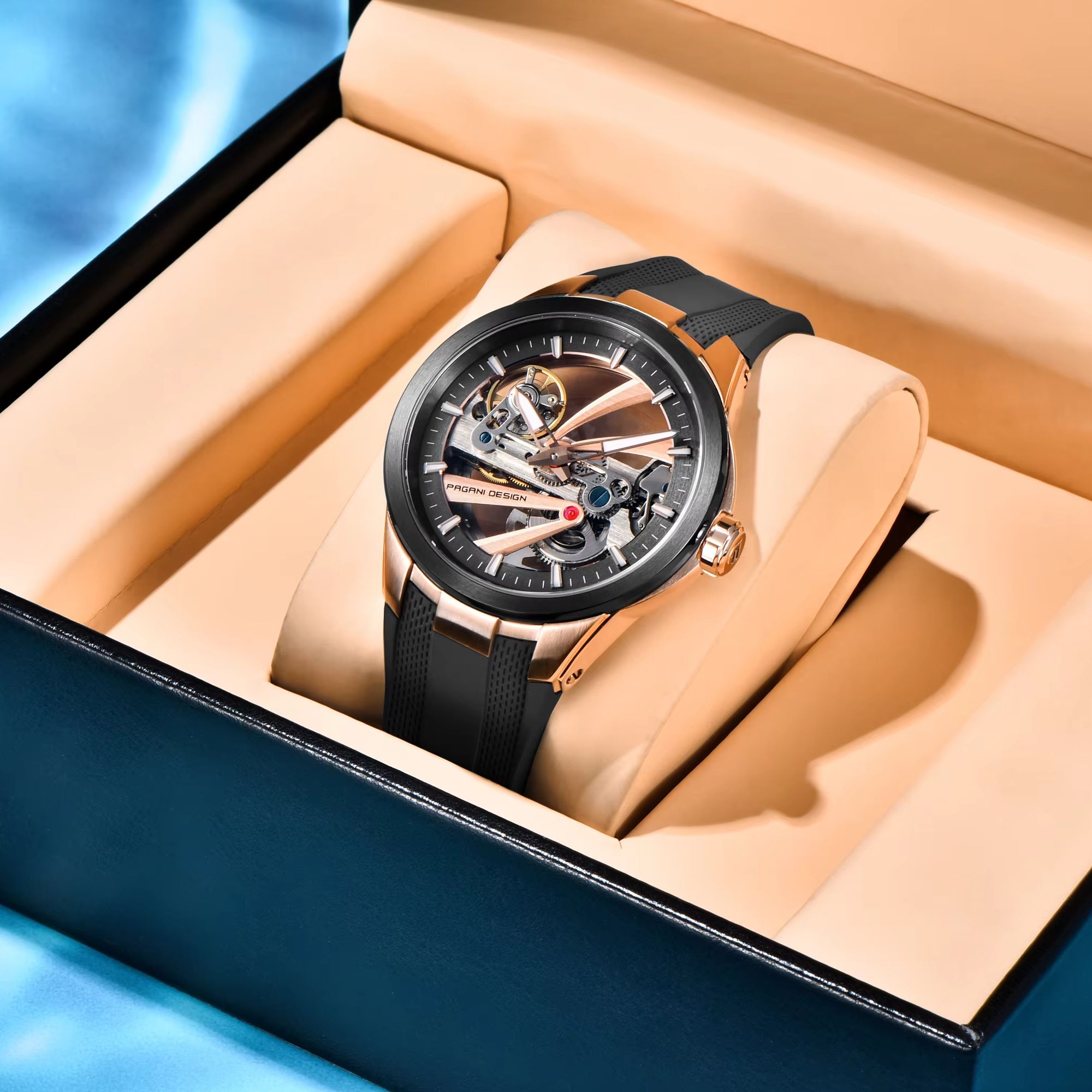 นาฬิกาข้อมือผู้ชาย PAGANI DESI - Luxury Watch Gold And Black บทวิจารณ์และราคา