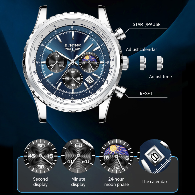 นาฬิกาควอทซ์หรูหราแบรนด์ Lige  - Luxury Watch Name บทวิจารณ์และราคา