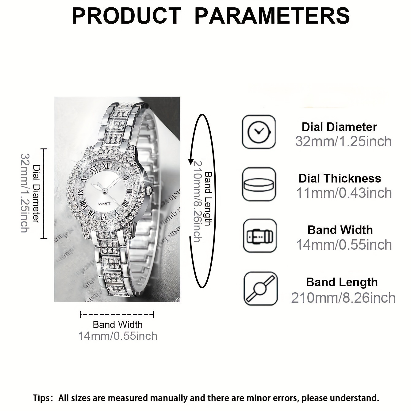 นาฬิกาข้อมือผู้หญิง 6 ชิ้น/ชุด - Luxury Watch Gift For Her บทวิจารณ์และราคา