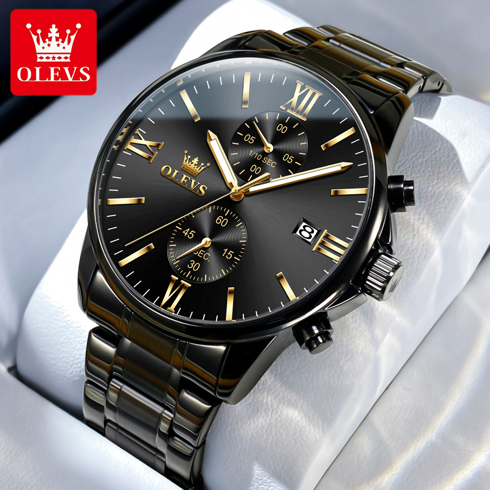 OLEVS 2886 คลาสสิกสีดําควอตซ์น - Luxury Watch Name บทวิจารณ์และราคา