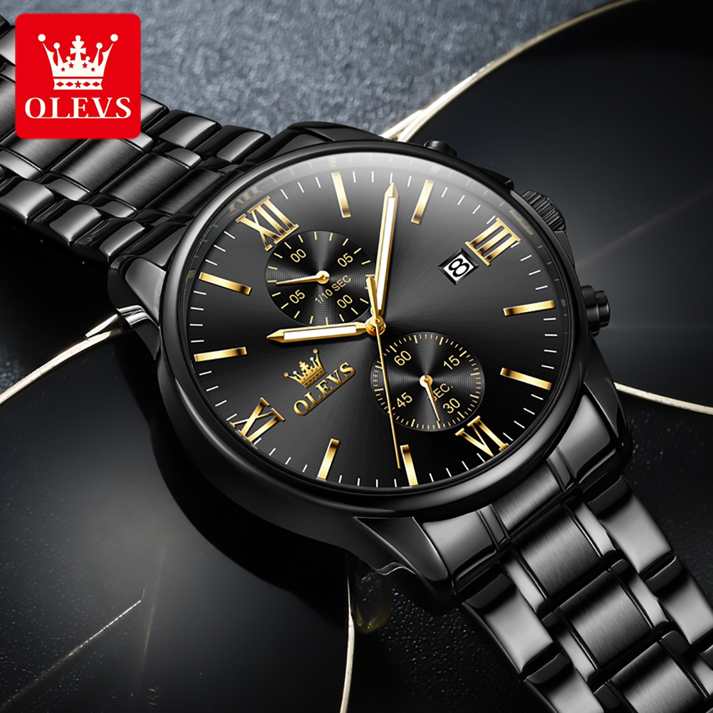 OLEVS 2886 คลาสสิกสีดําควอตซ์น - Luxury Watch Name บทวิจารณ์และราคา