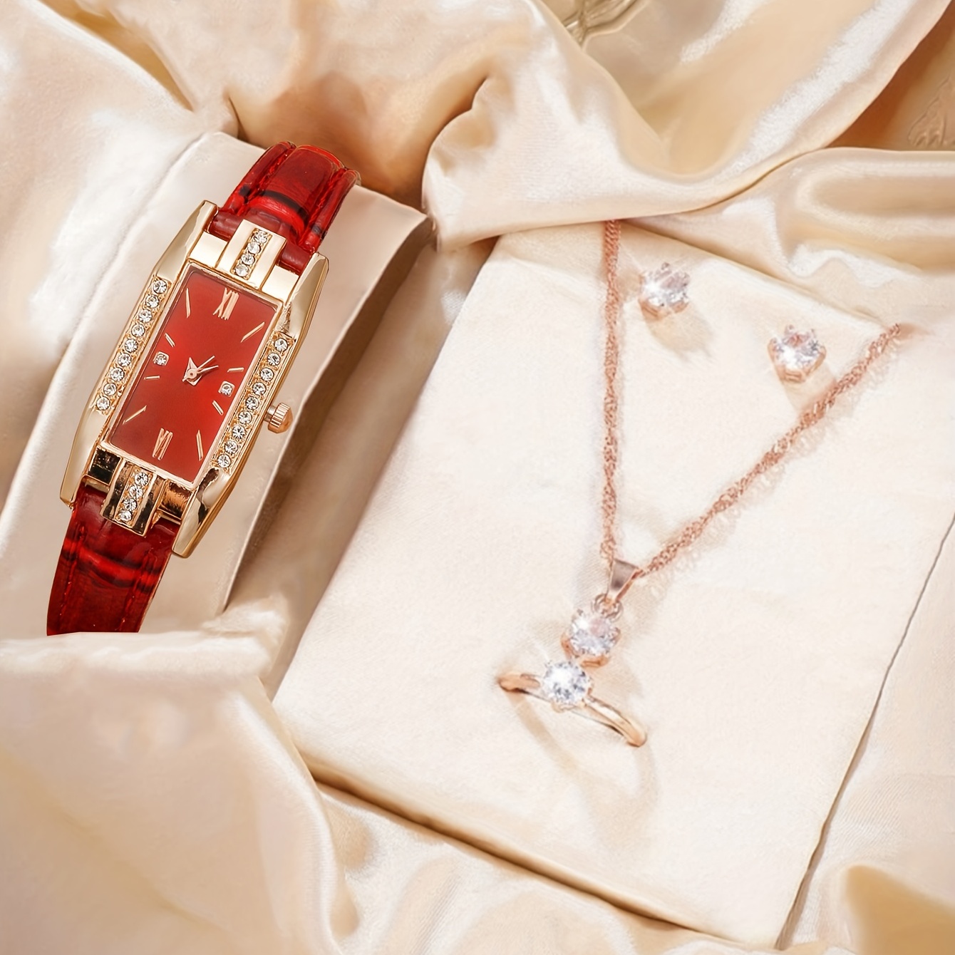 นาฬิกาควอตซ์หรูหราประดับเพชรเท - Luxury Watch Gift For Her บทวิจารณ์และราคา