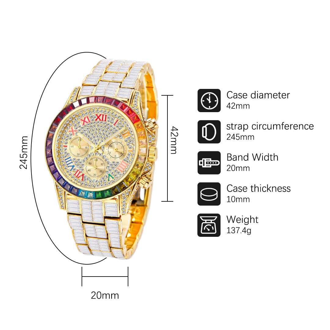 MISSFOX Luxury Iced นาฬิกาผู้ช - Luxury Watch Name บทวิจารณ์และราคา