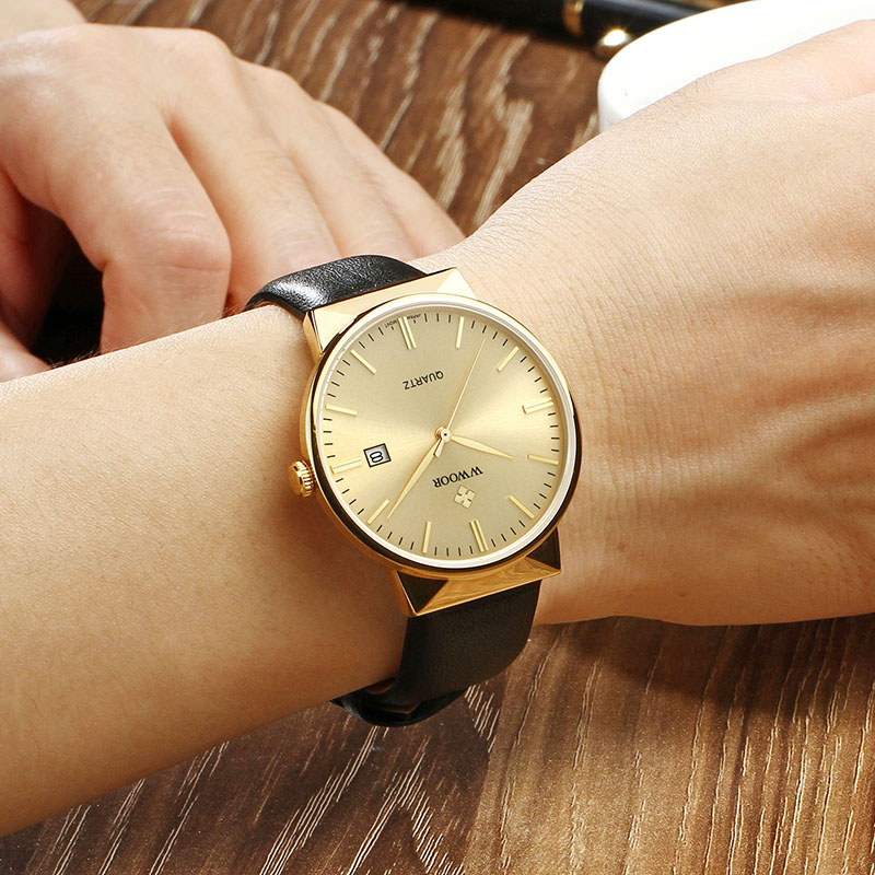WWOOR นาฬิกาผู้ชายแบรนด์หรูกัน - Luxury Watch Gold And Black บทวิจารณ์และราคา