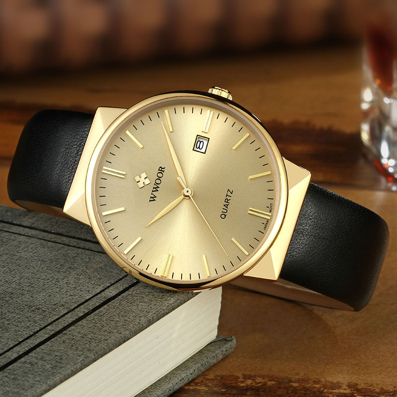 WWOOR นาฬิกาผู้ชายแบรนด์หรูกัน - Luxury Watch Gold And Black บทวิจารณ์และราคา