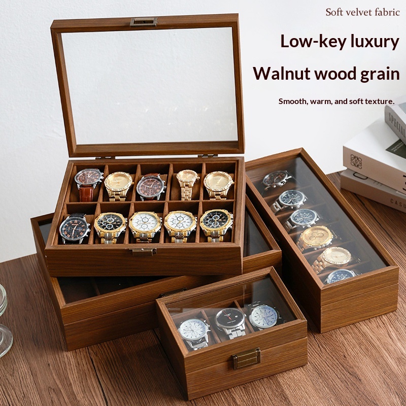 กล่องเก็บนาฬิกาลายไม้แบล็ควอลน - Luxury Watch Collection Box บทวิจารณ์และราคา