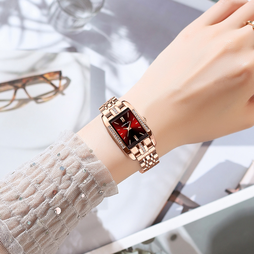 CRRJU Luxury Square นาฬิกาผู้ห - Luxury Watch Ladies บทวิจารณ์และราคา