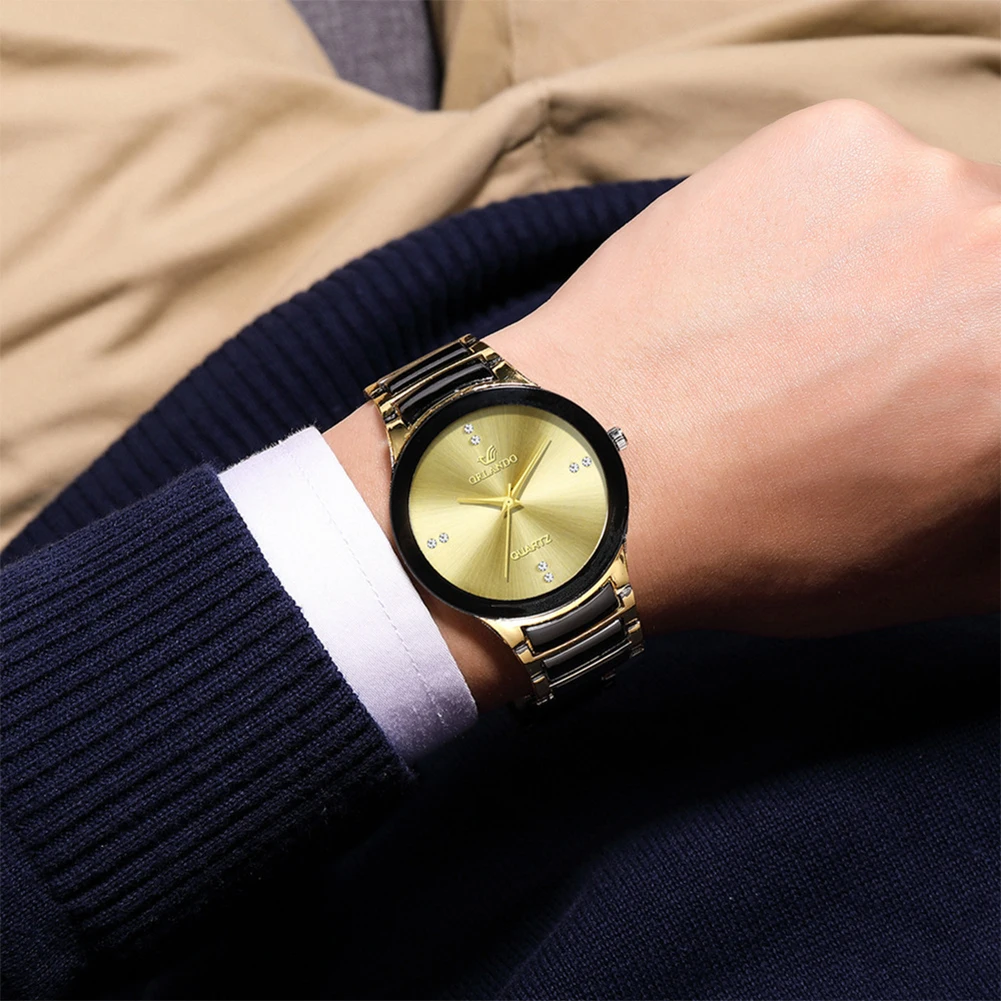 2024 นาฬิกาผู้ชายแฟชั่นสแตนเลส - Luxury Watch Gold And Black บทวิจารณ์และราคา