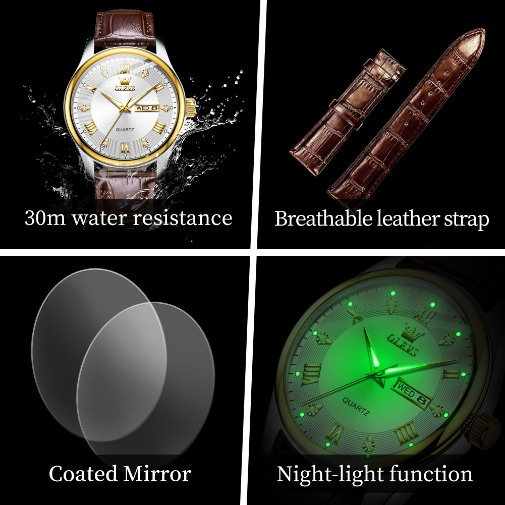 นาฬิกาคู่ OLEVS แบรนด์หรู กันน - Luxury Watch Gift For Her บทวิจารณ์และราคา