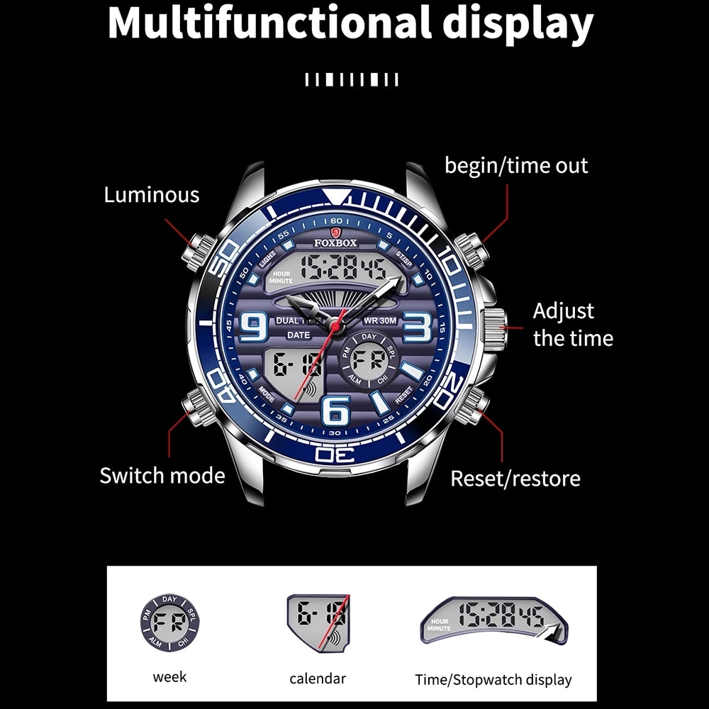 2024นาฬิกาดิจิตอลสำหรับผู้ชายแ - Luxury Watch Collection Box บทวิจารณ์และราคา