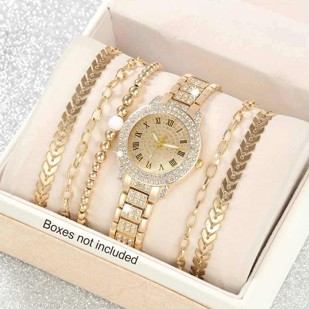 6 ชิ้น/เซ็ตผู้หญิงหรูหรา Rhine - Luxury Watch Gift For Her บทวิจารณ์และราคา