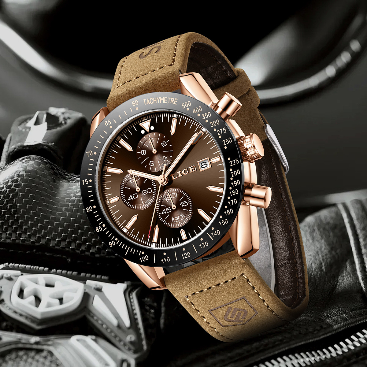 LIGE นาฬิกาหนังผู้ชายแฟชั่นธุร - Luxury Watch Business บทวิจารณ์และราคา