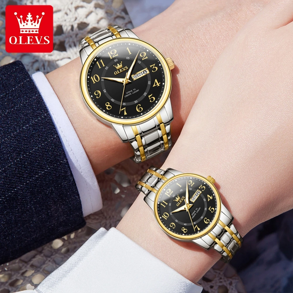 OLEVS 2891 นาฬิกาคู่รักควอตซ์ข - Luxury Watch Gift For Her บทวิจารณ์และราคา