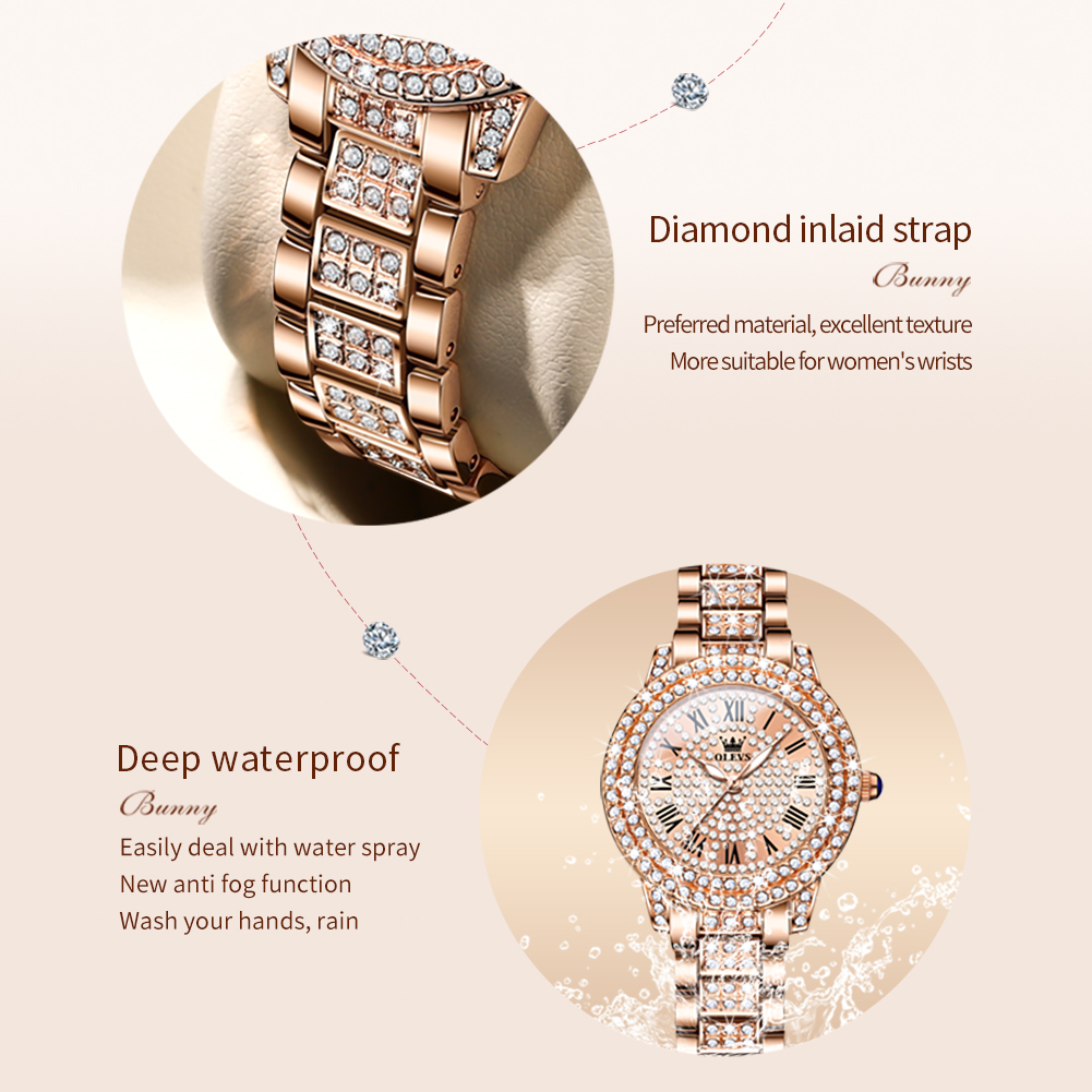 OLEVS 9943 หรูหราเพชร Original - Luxury Watch Logo บทวิจารณ์และราคา