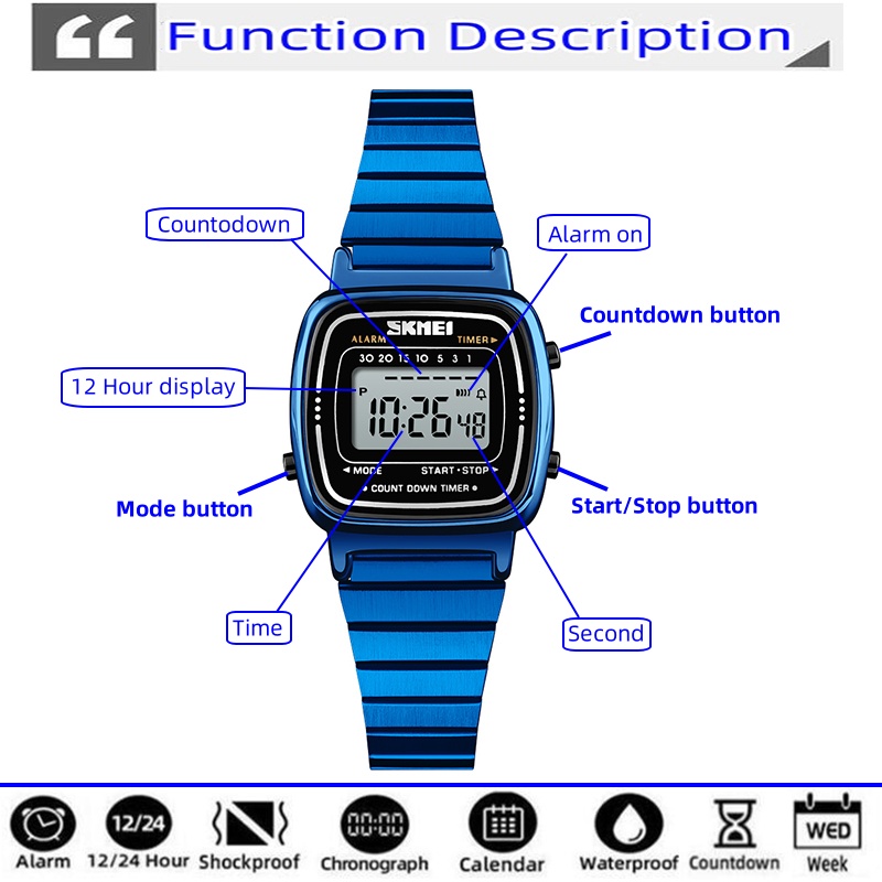 นาฬิกาข้อมือดิจิตอลสำหรับผู้หญ - Perpetual Calendar Watch บทวิจารณ์และราคา